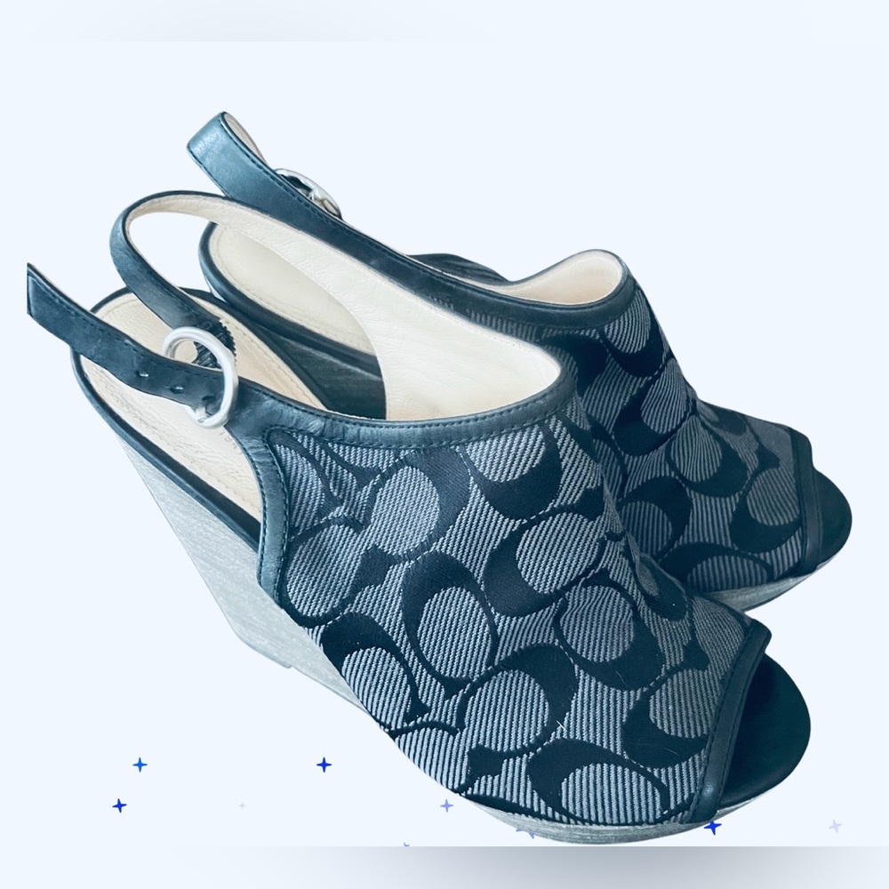 Coach Platform Wedge Sandals “Janet” Size 6.5 B - Picture 2 of 9